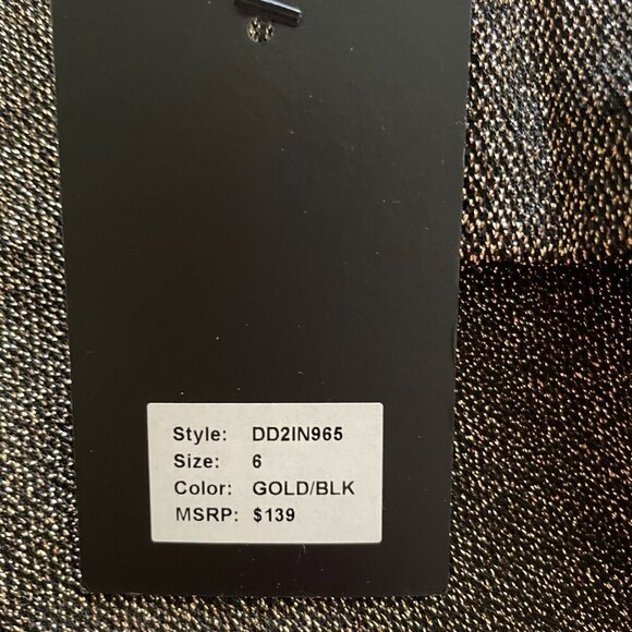 DKNY V-Neck Side Ruched Metallic-Dot Dress sz 6 - Picture 5 of 10